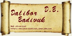Dalibor Badivuk vizit kartica